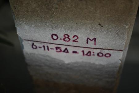 Security post with a flood mark measured to 82cm on 6 Nov at 2pm Security post with a flood mark measured to 82cm on 6 Nov at 2pm