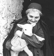 Little Sister Magdeleine with a lamb