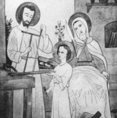 Drawing of the Holy Family of Nazareth by Charles de Foucauld