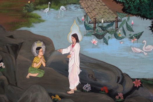 "Feed my sheep": Mural at the Chapel of Father Ray in Pattaya, Thailand