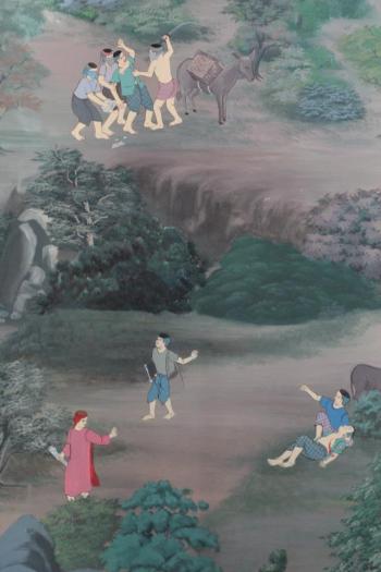 The Good Samaritan: mural at the Redemptorist Center in Pattaya, Thailand